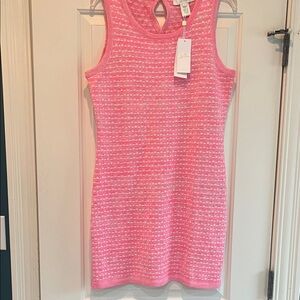 Lilly Pulitzer Pink Sleeveless Carlow sweater dress size L